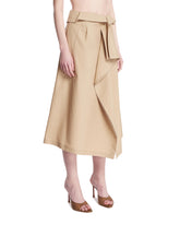 Beige Draped Waterfall Skirt | PDP | Antonia