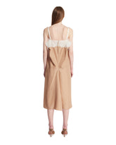 Beige Silk Dress with Lace Insert | PDP | Antonia