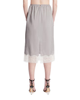 Gray Silk Slip With Lace Trim | PDP | Antonia