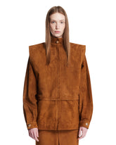 Brown Structured Suede Jacket | PDP | Antonia