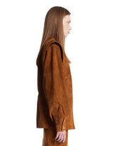 Brown Structured Suede Jacket | PDP | Antonia