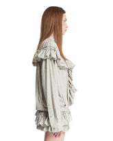 Gray Cotton Blouse with Ruches | PDP | Antonia