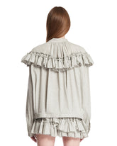 Gray Cotton Blouse with Ruches | PDP | Antonia