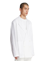 White Unlined Double-Breasted Blazer | PDP | Antonia