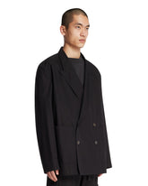 Black Unlined Double-Breasted Blazer | PDP | Antonia