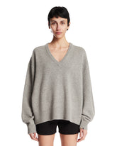 Light Gray V-Neck Sweater | PDP | Antonia