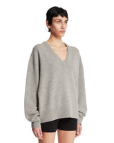 Light Gray V-Neck Sweater | PDP | Antonia