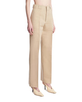 Beige Nahla Silk and Cotton Trousers | PDP | Antonia