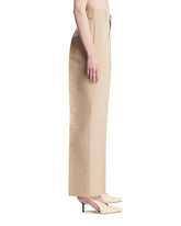Beige Nahla Silk and Cotton Trousers | PDP | Antonia