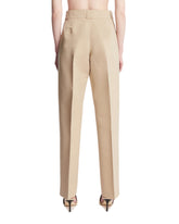 Beige Nahla Silk and Cotton Trousers | PDP | Antonia