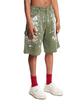 Green Patent-Effect Shorts | PDP | Antonia