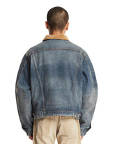 Blue Santa Fe Denim Trucker Jacket | PDP | Antonia