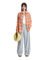 Orange Midnight Sun Tartan Cashmere Shirt | PDP | Antonia