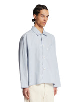 Light Blue Reflective Striped Shirt | PDP | Antonia