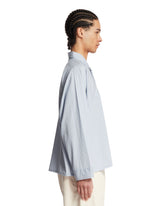Light Blue Reflective Striped Shirt | PDP | Antonia