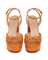 Orange Platform Sandals with Horsebit | PDP | Antonia