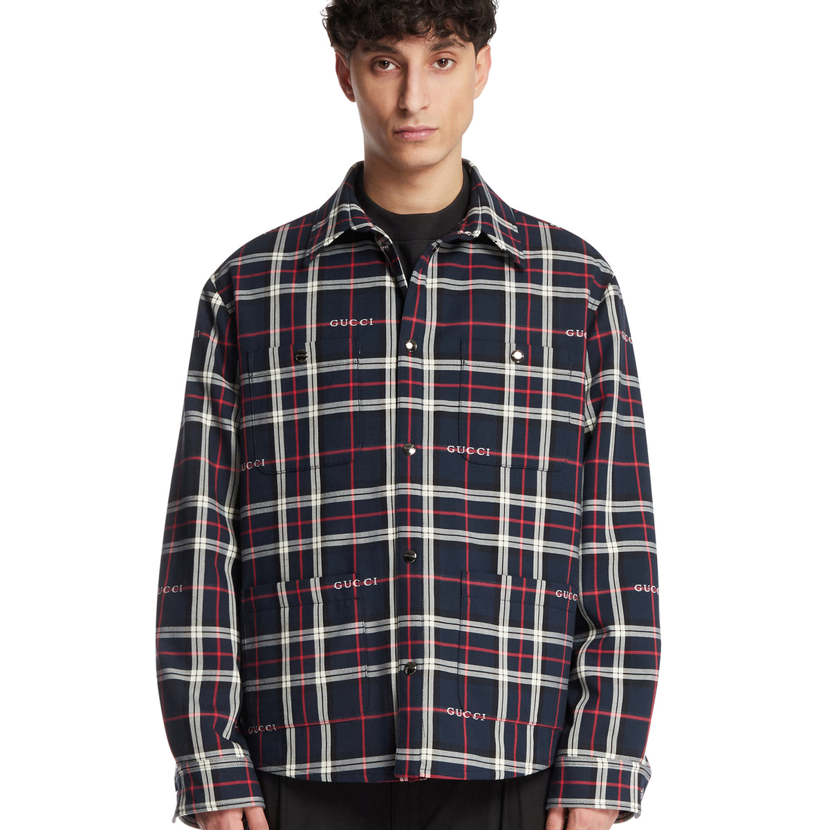 Quilted Jacquard Cotton Tartan Shirt | GUCCI - Antonia Quilted Jacquard Cotton Tartan Shirt | GUCCI - Antonia