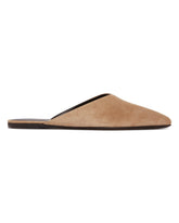 Beige Homebody Suede Mules | PDP | Antonia