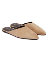 Beige Homebody Suede Mules | PDP | Antonia