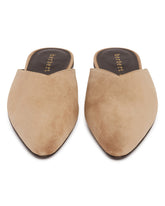 Beige Homebody Suede Mules | PDP | Antonia