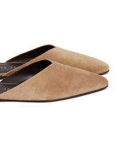 Beige Homebody Suede Mules | PDP | Antonia
