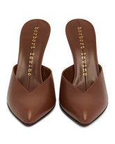 Brown Sitting Pretty Leather Mules | PDP | Antonia