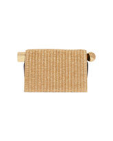 Beige Raffia Rond Carr Clutch | PDP | Antonia
