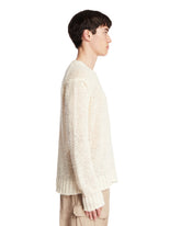 White Open-Knit Linen Sweater | PDP | Antonia