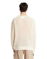 White Open-Knit Linen Sweater | PDP | Antonia