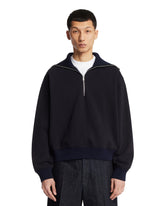 Felpa In Cotone Con Zip Blu | PDP | Antonia