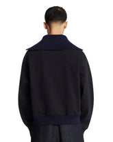 Felpa In Cotone Con Zip Blu | PDP | Antonia