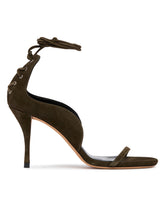Green Corsetto Suede Sandals | PDP | Antonia