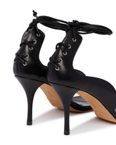 Black Corsetto Leather Sandals | PDP | Antonia