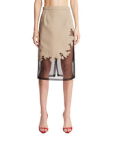 Beige Wool and Silk Skirt | PDP | Antonia