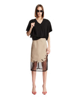 Beige Wool and Silk Skirt | PDP | Antonia