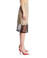 Beige Wool and Silk Skirt | PDP | Antonia