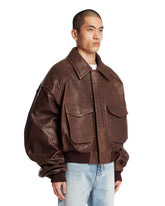 Brown Oversized Leather Jacket | PDP | Antonia