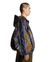 Blue Patterned Windbreaker Jacket | PDP | Antonia