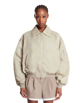 Beige Nylon Bomber Jacket | PDP | Antonia