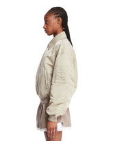 Beige Nylon Bomber Jacket | PDP | Antonia