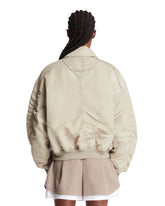 Beige Nylon Bomber Jacket | PDP | Antonia