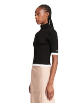 T-Shirt A Costine Con Zip Nera | PDP | Antonia