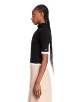 T-Shirt A Costine Con Zip Nera | PDP | Antonia