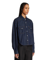 Blue Grenon Cotton Shirt | PDP | Antonia