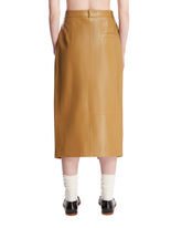 Beige Anden Leather Skirt | PDP | Antonia