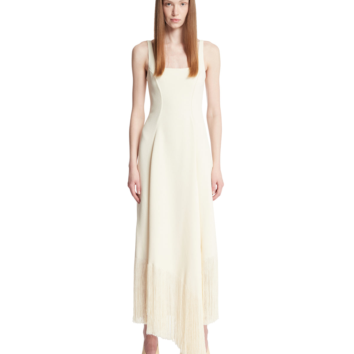 khaite white dress Midi by Khaite Khaite White Plunge Button Dress