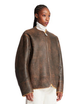 Brown Ruban Leather Jacket | PDP | Antonia
