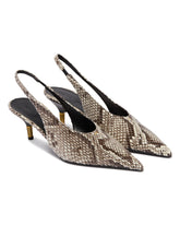 Beige Bella Low Python-Print Pumps | PDP | Antonia