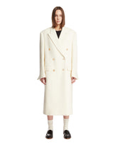 White Double-Breasted Wool Coat | PDP | Antonia