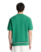 Green Floral Crocodile Pique Sweater | PDP | Antonia